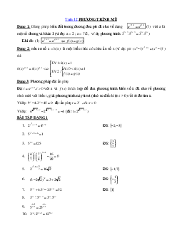 Bài tập phương trình mũ