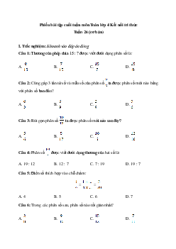 Bài tập cuối tuần Toán lớp 4 Kết nối tri thức - Tuần 26 (Cơ bản)