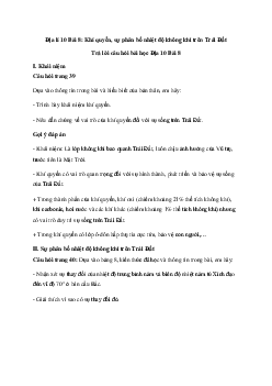 Giải Địa lí 10 Bài 8: Khí quyển, sự phân bố nhiệt độ không khí trên Trái Đất | Chân trời sáng tạo