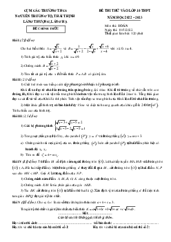 Đề thi thử Toán vào 10 năm 2022 – 2023 cụm trường THCS quận Đống Đa – Hà Nội