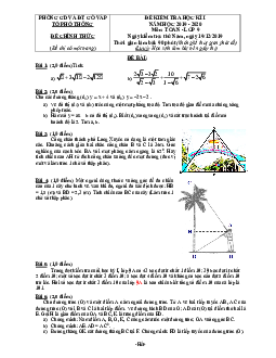 Đề thi HK1 Toán 9 năm 2019 – 2020 phòng GD&ĐT Gò Vấp – TP HCM