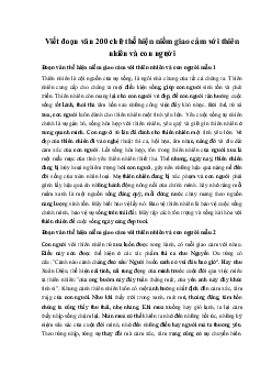 Viết đoạn văn 200 chữ thể hiện niềm giao cảm với thiên nhiên và con người Ngữ Văn 10 sách Chân Trời Sáng Tạo