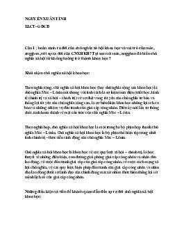 Đề cương cuối kì Chủ nghĩa xã hội khoa học | Đại học Sư phạm Hà Nội