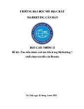Báo cáo về chính sách xúc tiến | Môn Marketing căn bản - Đại học Mỏ – Địa chất