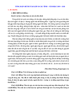 TOP 36 Đề thi vào lớp 10 môn Ngữ văn năm 2019 - 2020