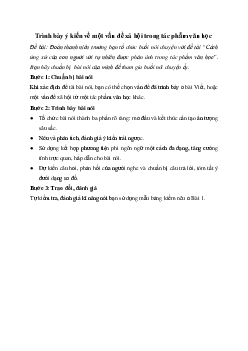 Trình bày ý kiến về một vấn đề xã hội trong tác phẩm văn học  | Soạn văn 11 Chân trời sáng tạo