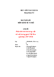 Bài tập lớn Kinh Tế Vi Mô | Học viện Ngân Hàng