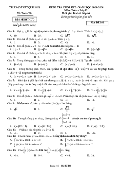 Đề cuối kỳ 2 Toán 12 năm 2023 – 2024 trường THPT Quế Sơn – Quảng Nam