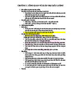 Ôn tập Quản trị chất lượng - Tóm tắt Chương 1 đến Chương 4