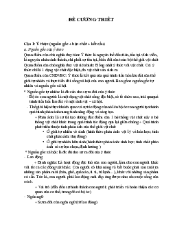 Đề Cương Triết Học Mác | Học viện Ngân Hàng