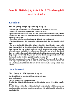 Soạn bài Mời trầu | Ngữ văn 8 Bài 7: Thơ đường luật sách Cánh Diều