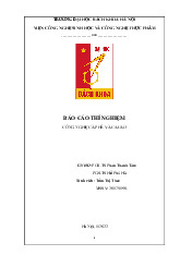 Báo cáo thí nghiệm cà phê cacao_Trần Thị Thảo| Môn Công nghệ sản phẩm nhiệt đới| Trường Đại học Bách Khoa Hà Nội