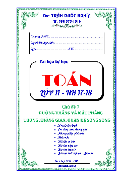 Đường thẳng và mặt phẳng trong không gian, quan hệ song song – Trần Quốc Nghĩa