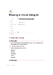 Chương 8 Chỉ số thống kê - Môn thống kê trong kinh tế và kinh doanh| Đại học Kinh Tế Quốc Dân