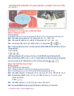 Chuyên đề một số hệ thức về cạnh và đường cao trong tam giác vuông