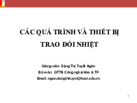Các quá trình và thiết bị trao đổi nhiệt | Bài giảng môn Quá trình thiết bị | Đại học Bách khoa hà nội