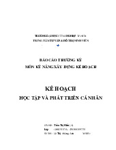 Kế Hoạch Học Tập và Phát Triển Cá Nhân 2022 Môn Kỹ năng xây dựng kế hoạch | Trường Đại học Công nghiệp Thành phố Hồ Chí Minh