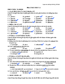 Đề thi thử vào lớp 10 THPT Chuyên Ngoại Ngữ có đáp án - PRACTICE TEST 22