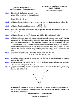 Đề giữa kì 1 Toán 10 năm 2023 – 2024 trường THPT Võ Trường Toản – TP HCM