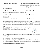ĐỀ KIỂM TRA CUỐI HỌC KÌ I TOÁN 8-KNTT