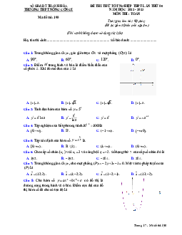 Đề thi thử Toán TN THPT 2023 lần 5 trường THPT Nông Cống 1 – Thanh Hóa