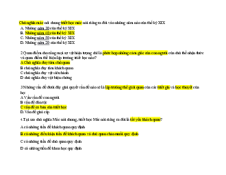 Trắc nghiệm môn Triết học Mác có đáp án