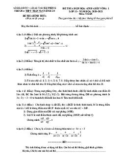 Đề chọn HSG Toán 11 vòng 1 năm 2020 – 2021 trường THPT Trần Nguyên Hãn – Hải Phòng