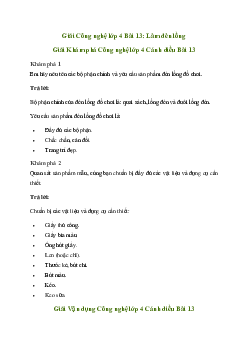 Giải Công nghệ lớp 4 Bài 13: Làm đèn lồng | Cánh diều