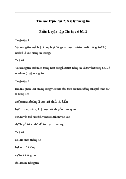 Giải Tin học 6 Bài 2: Xử lý thông tin | Kết nối tri thức