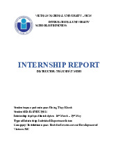 Internship report at Bank for Investment and Development of Vietnam JSC | Trường Đại học Quốc tế, Đại học Quốc gia Thành phố Hồ Chí Minh