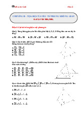 Bài tập Chương II: Tọa độ của véc tơ trong không gian môn Toán 12