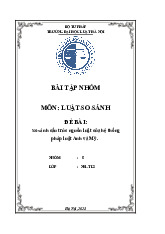 Bài tập nhóm So sánh cấu trúc nguồn luật hệ thống Anh và Mỹ môn Luật so sánh | Trường Đại học Luật Hà Nội