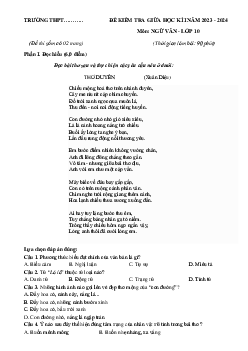 Giải đề thi giữa học kì 1 lớp 10 năm 2023 - 2024 sách Kết nối tri thức với cuộc sống | Ngữ văn lớp 10 đề