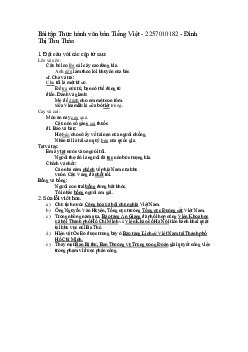 Đáp án bài tập giữa kì | Thực hành văn bản tiếng Việt | Đại học Khoa học Xã hội và Nhân văn, Đại học Quốc gia Thành phố HCM
