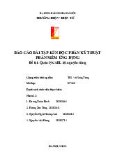 Báo cáo bài tập lớn Quản lý CSDL tài nguyên rừng môn Kỹ thuật phần mềm | Trường Đại học Bách Khoa Hà Nội