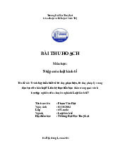 BÀI THU HOẠCH Nhập môn luật kinh tế | Trường Đại học Luật - Đại học Quốc gia Hà Nội