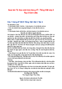 Soạn bài Tự đọc sách báo trang 47 | Tiếng Việt Lớp 3 Tập 2 Cánh diều