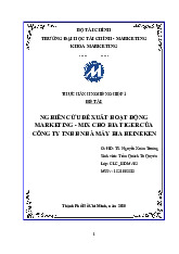 Nghiên cứu Đề Xuất Marketing-Mix cho Bia Tiger - Thực Hành Nghề Nghiệp 1