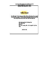 Tiểu luận Mác-Lênin về con người - Hoàn thiện nhân cách SV Việt Nam