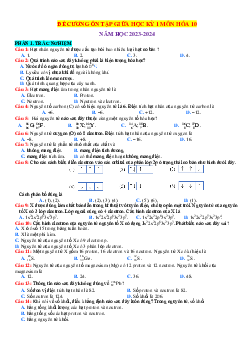 TOP bài tập mới nhất: Đề cương ôn tập giữa HKI hóa 10 chân trời sáng tạo