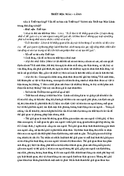 Đề cương Triết học Mac-Lenin | Đại học Văn hóa Hà Nội
