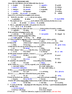 Bài tập trắc nghiệm Tiếng Anh lớp 12 theo từng unit có đáp án