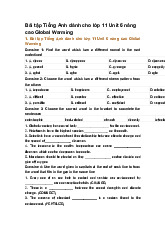 Bài tập Tiếng Anh dành cho lớp 11 Unit 6 nâng cao Global Warming