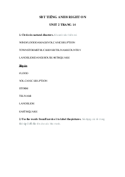 Sách bài tập Right on 8 unit 2 trang 14
