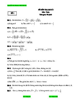 Top 35 đề thi học kỳ I Toán 9 – Nguyễn Chí Thành
