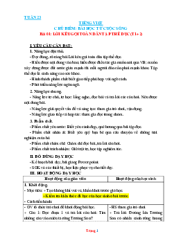 Giáo án Tiếng Việt 3 Kết nối tri thức tuần 23