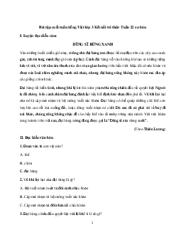 Phiếu bài tập cuối tuần tiếng Việt lớp 3 Tuần 22 | Kết nối tri thức