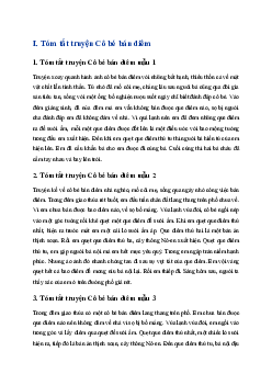 Tóm tắt truyện ngắn Cô bé bán diêm hay, ngắn nhất | Ngữ văn 6 Kết nối tri thức