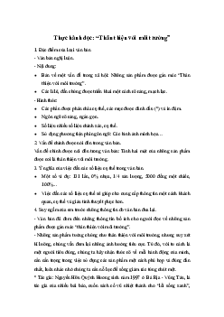 Soạn bài Thực hành đọc: "Thân thiện với môi trường" - Kết nối tri thức Văn 7