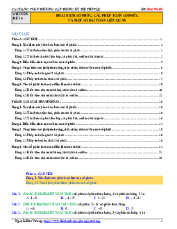 Các dạng toán số phức thường gặp trong kỳ thi THPTQG